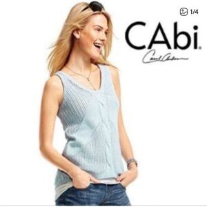NWT CAbi #197Sea Spray Vest Blue Knit Sweater Vest